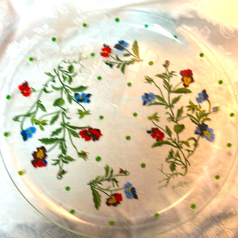 HAND PAINTED - “Signed” Glass Platter